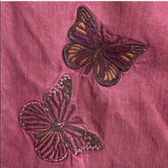 STANDARD GRACE Women's Off The Shoulder Blouse Top w Butterfly Embroidery Sz M - Picture 4 of 9